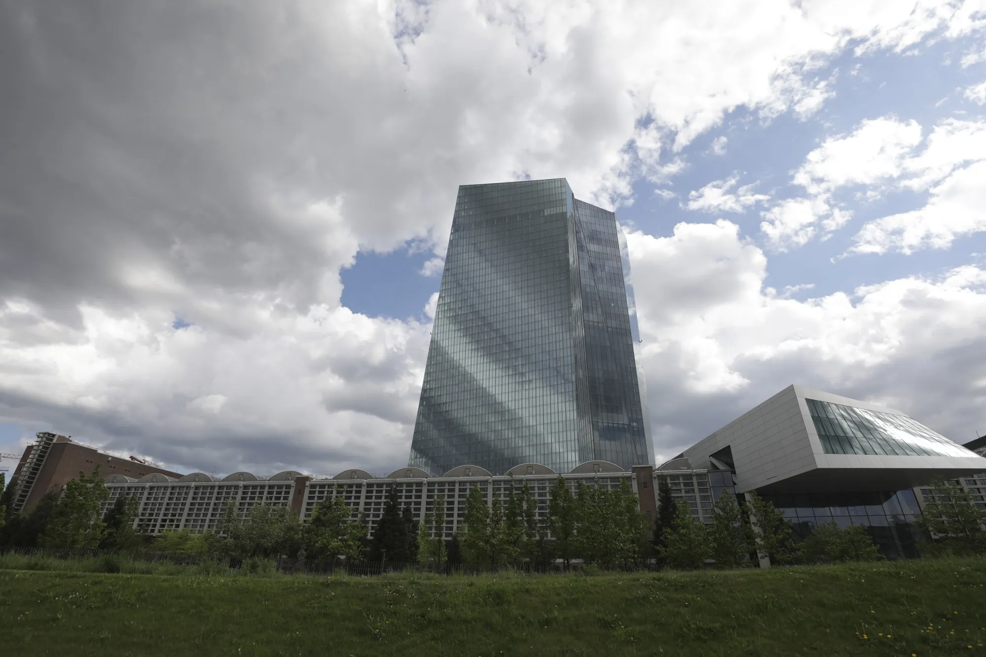 The European Central Bank&nbsp;headquarters stands in Frankfurt.