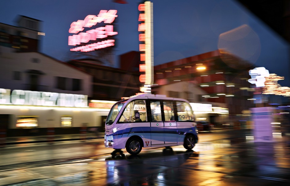 Let it ride: Las Vegas launched a self-driving downtown shuttle service last year, part of a wave of high-tech pilots.