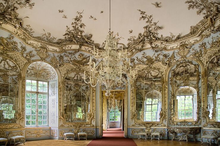 Nymphenburg Palace Amalienburg The Hall of Mirrors interior of hunting lodge