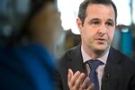 Renaud Laplanche, co-founder and chief executive officer of LendingClub, being interviewed on Bloomberg West Television