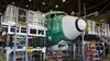 The nose of a Boeing Co. 737 MAX 9 jetliner sits during production at the company's manufacturing facility in Renton, Washington, U.S.