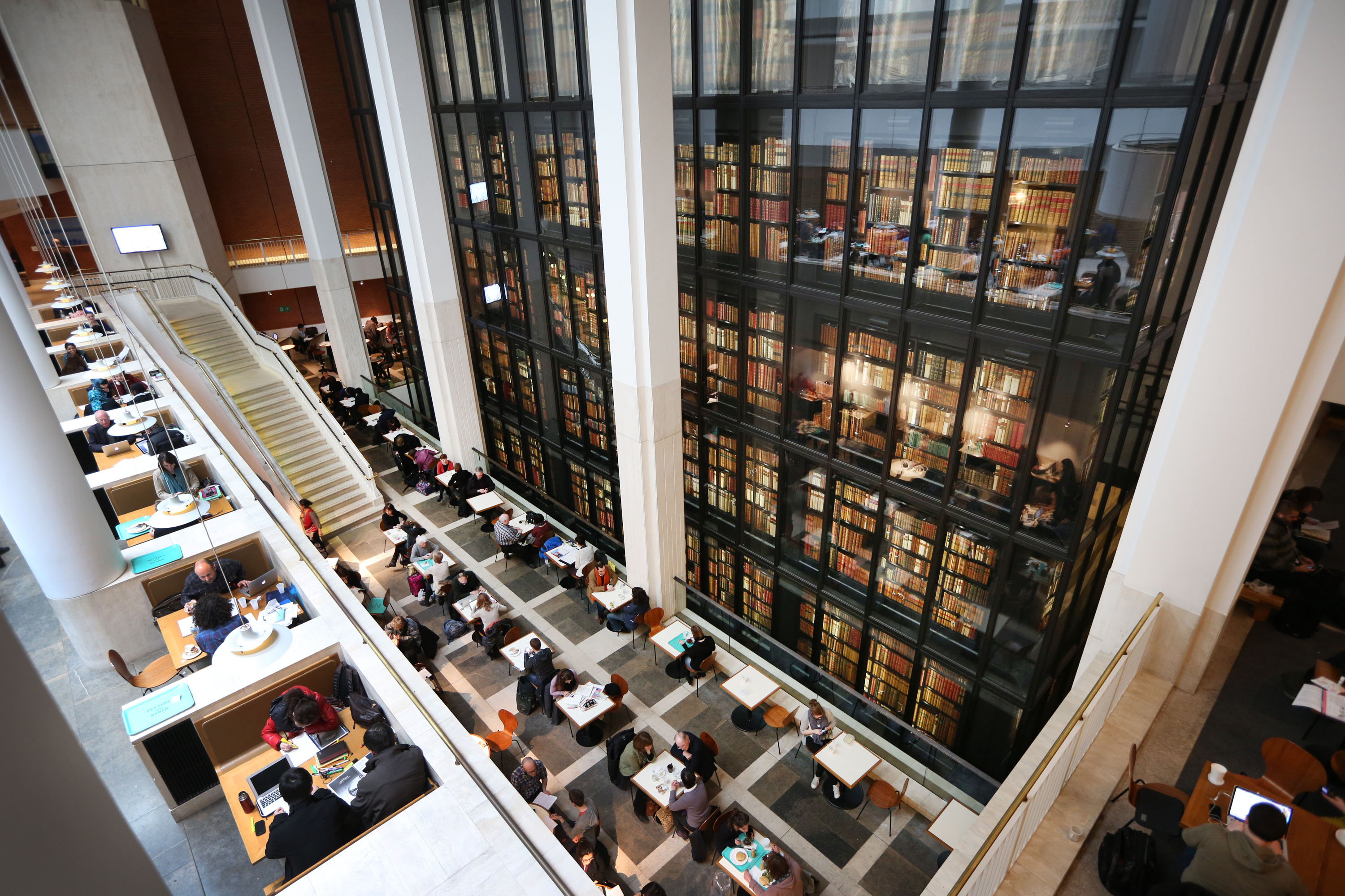 Visitors&nbsp;at The British Library in London.