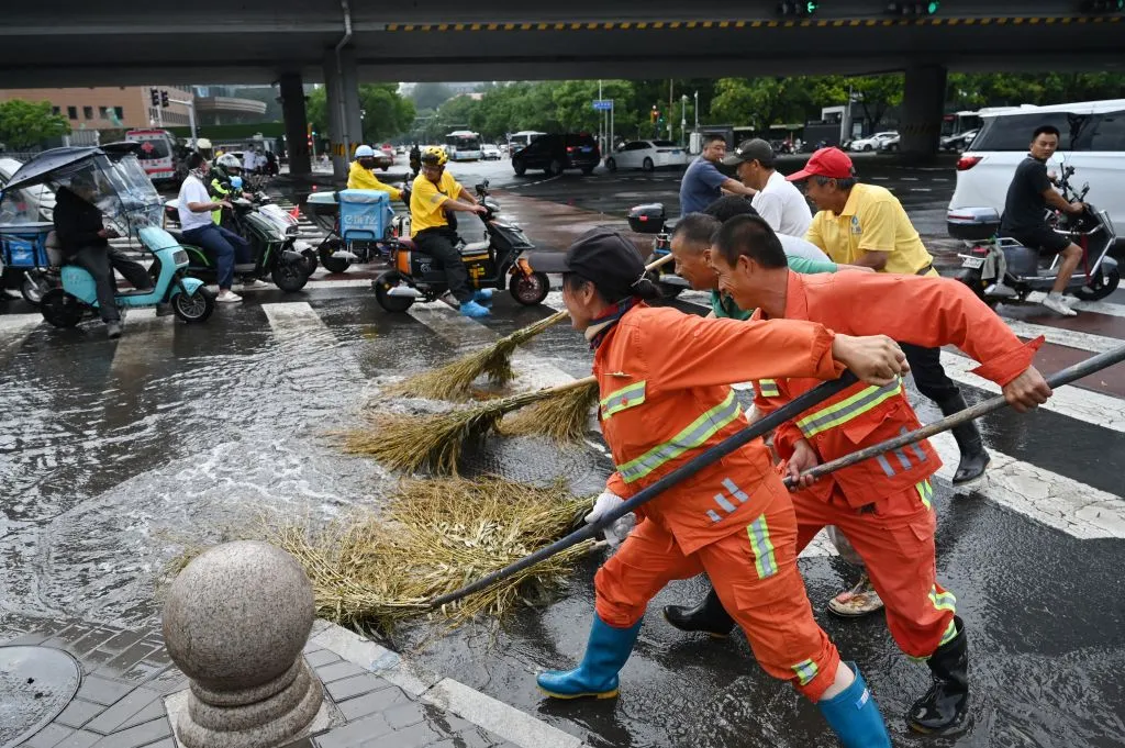 Heavy rainfall in Beijing.&nbsp;