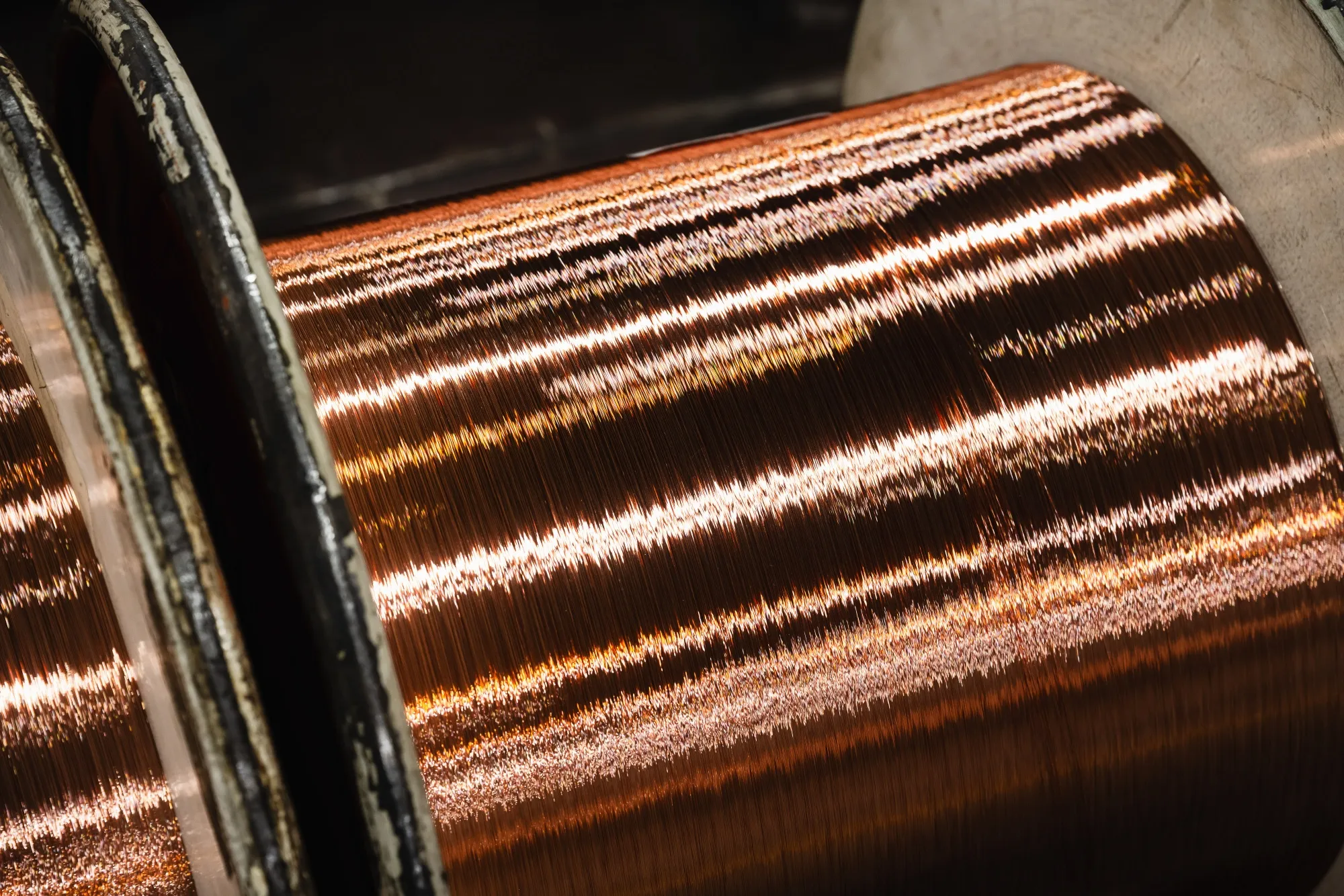 Spools of copper wire.