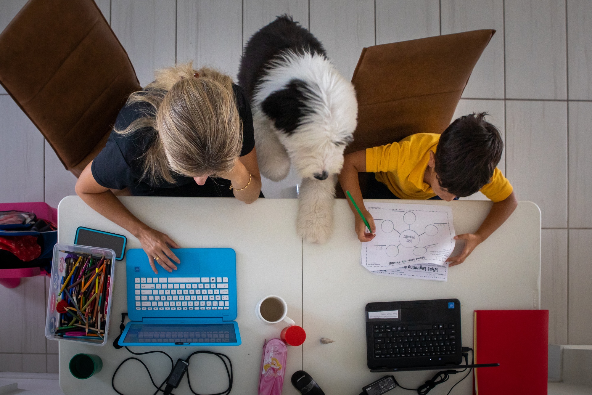 Working From Home And Learning Remotely As Cases Drop In Florida