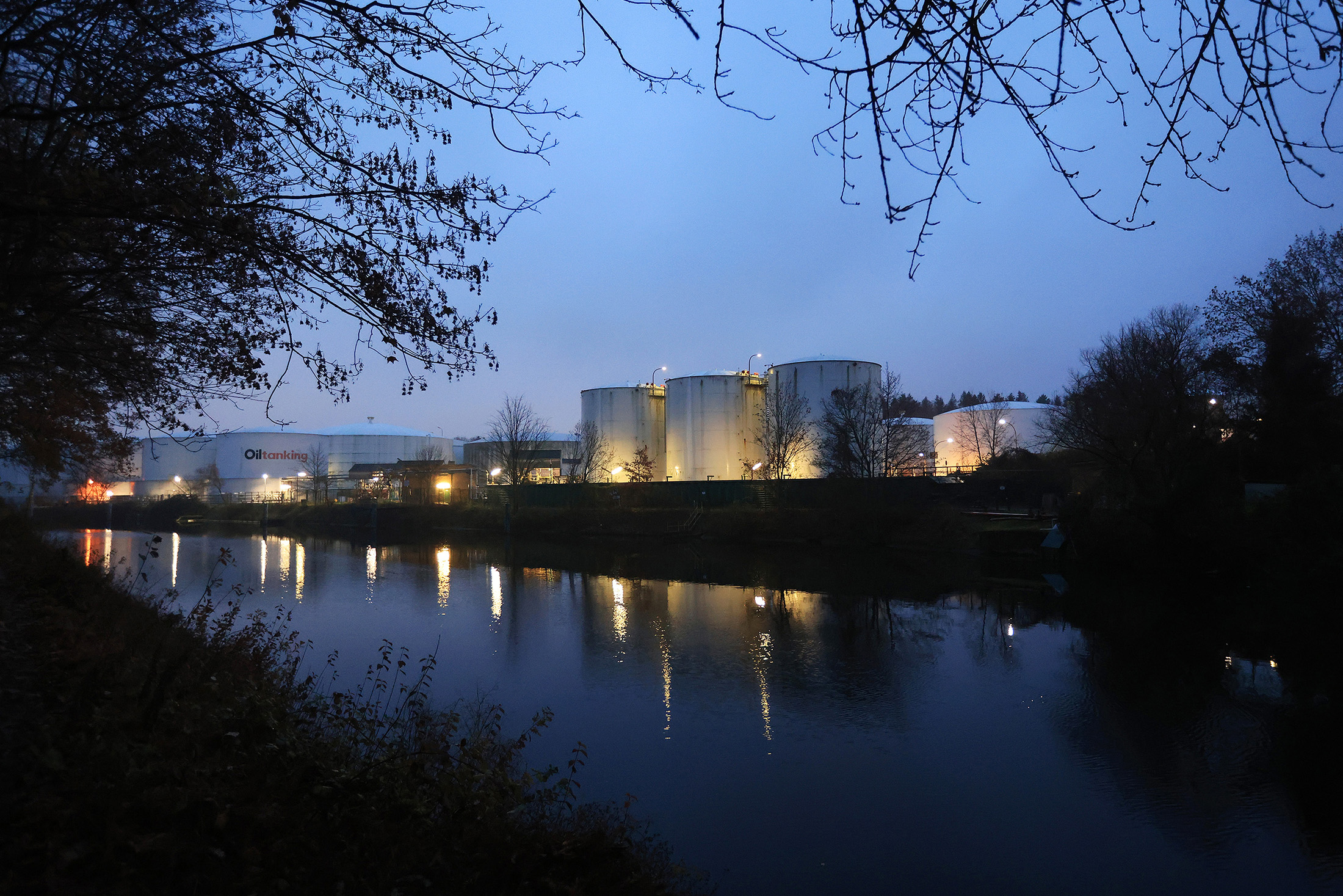 The Oiltanking Deutschland GmbH tank farm on the Teltow Canal in Berlin, Germany, on Monday, Dec. 5, 2022. 