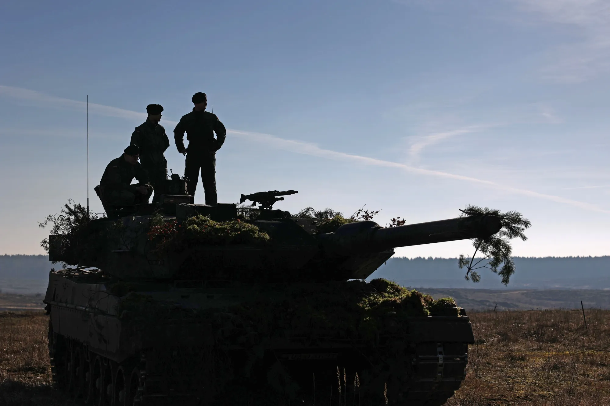 A NATO tank engages in an&nbsp;exercise in Drawsko Pomorskie, Poland, in February.