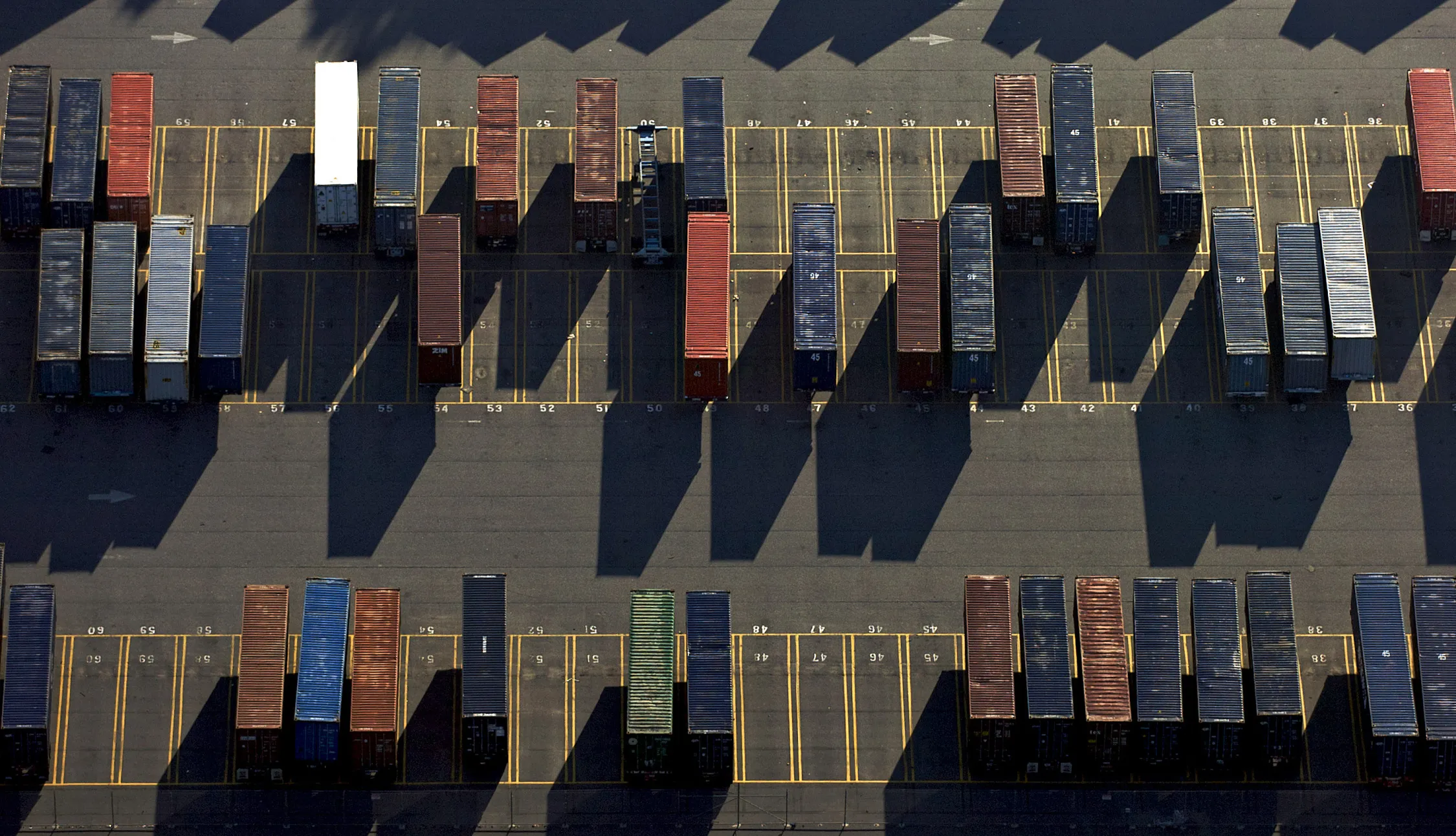 Shipping containers at the Georgia Ports Authority Garden City Terminal near Savannah, Georgia.