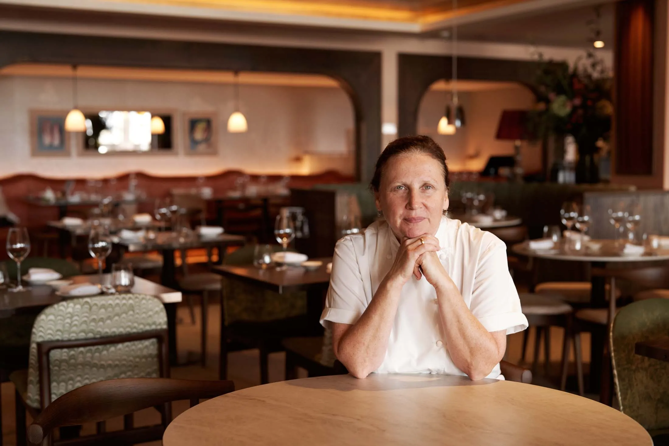 Angela Hartnett awaits customers in her new restaurant, Cicoria. 