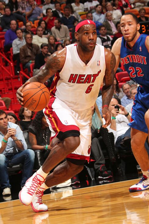 LeBron James #6 of the Miami Heat