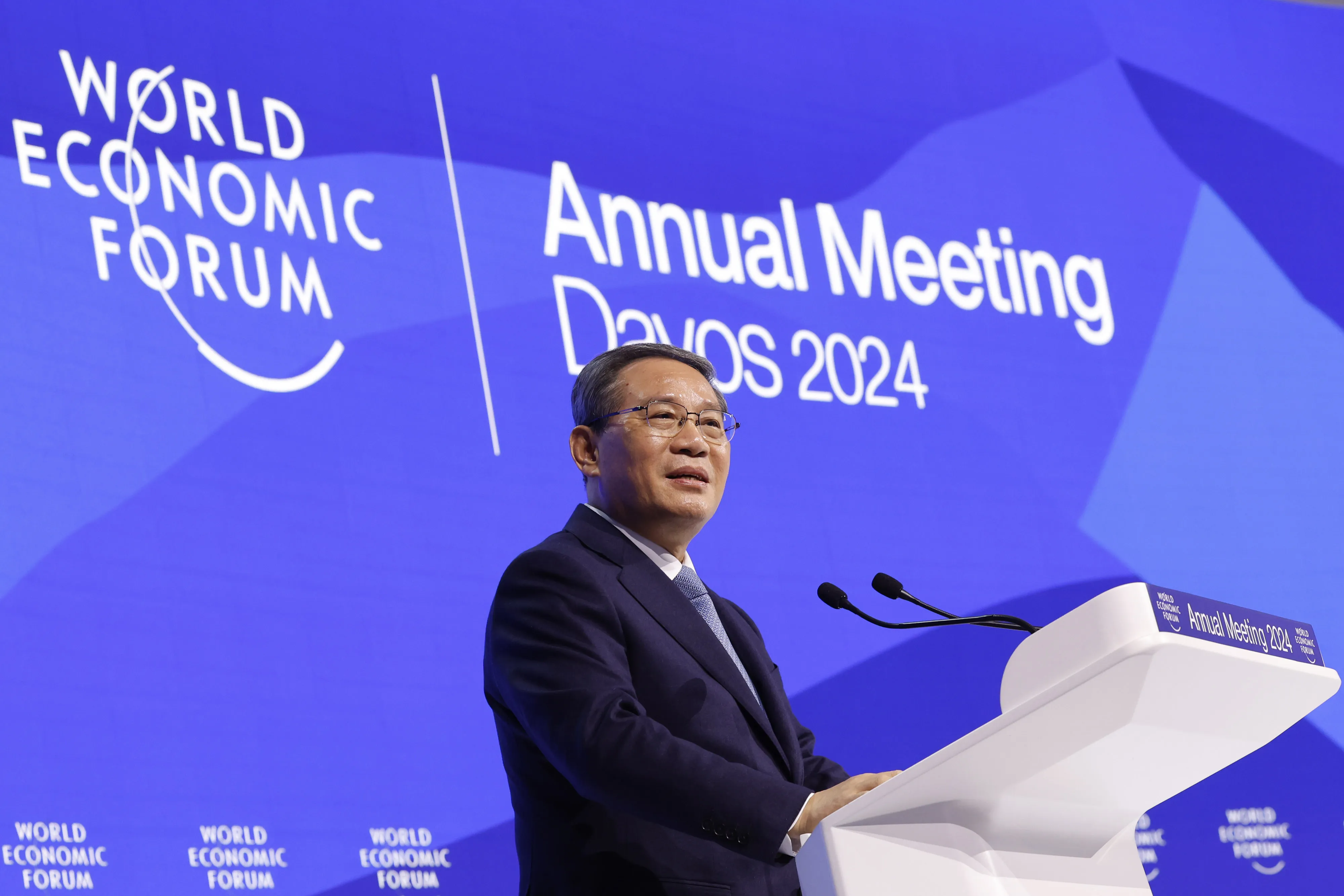 Li Qiang at the World Economic Forum in Davos, on Jan. 16.
