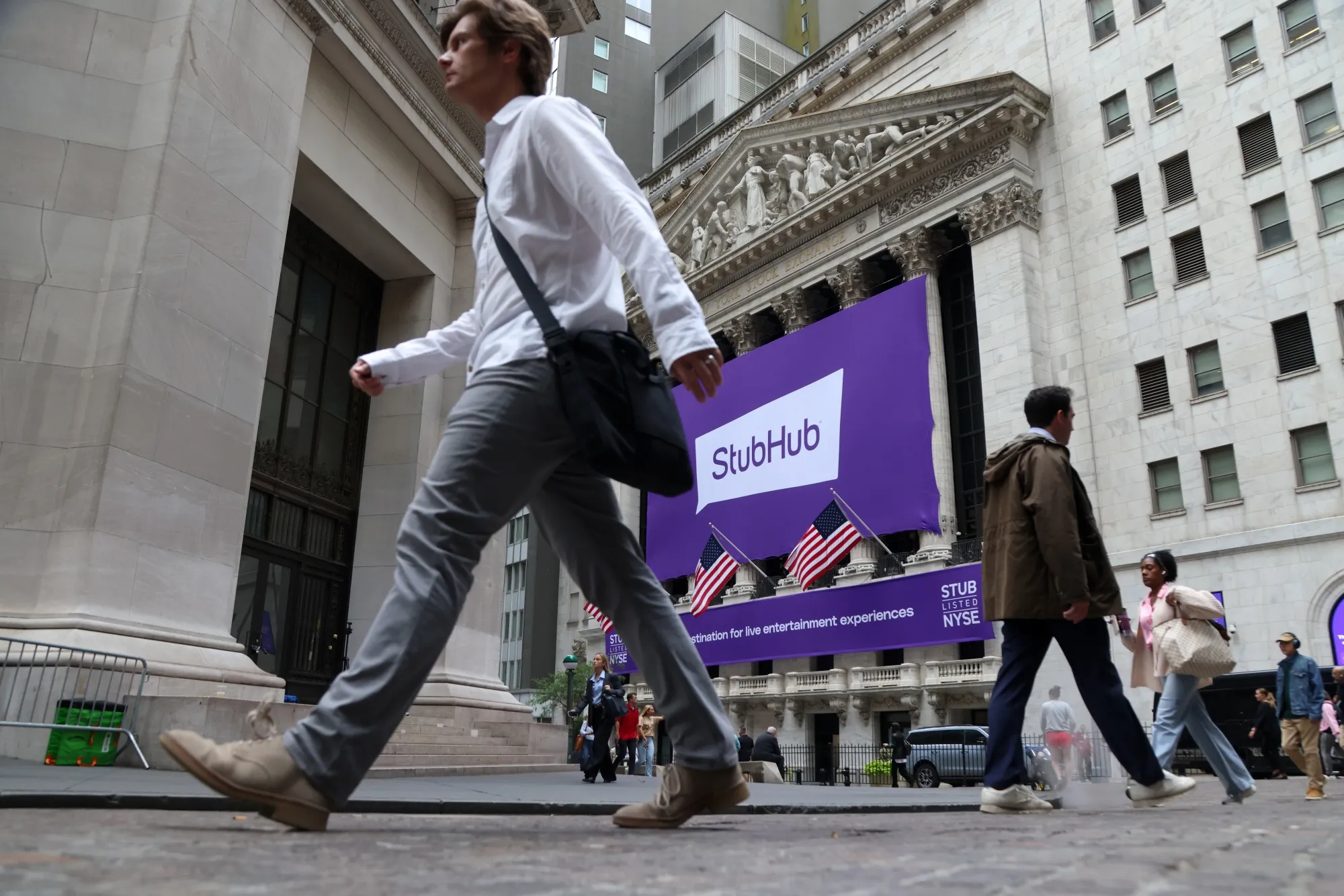 StubHub signage during the company's IPO&nbsp;at the New York Stock Exchange on Sept. 17.&nbsp;