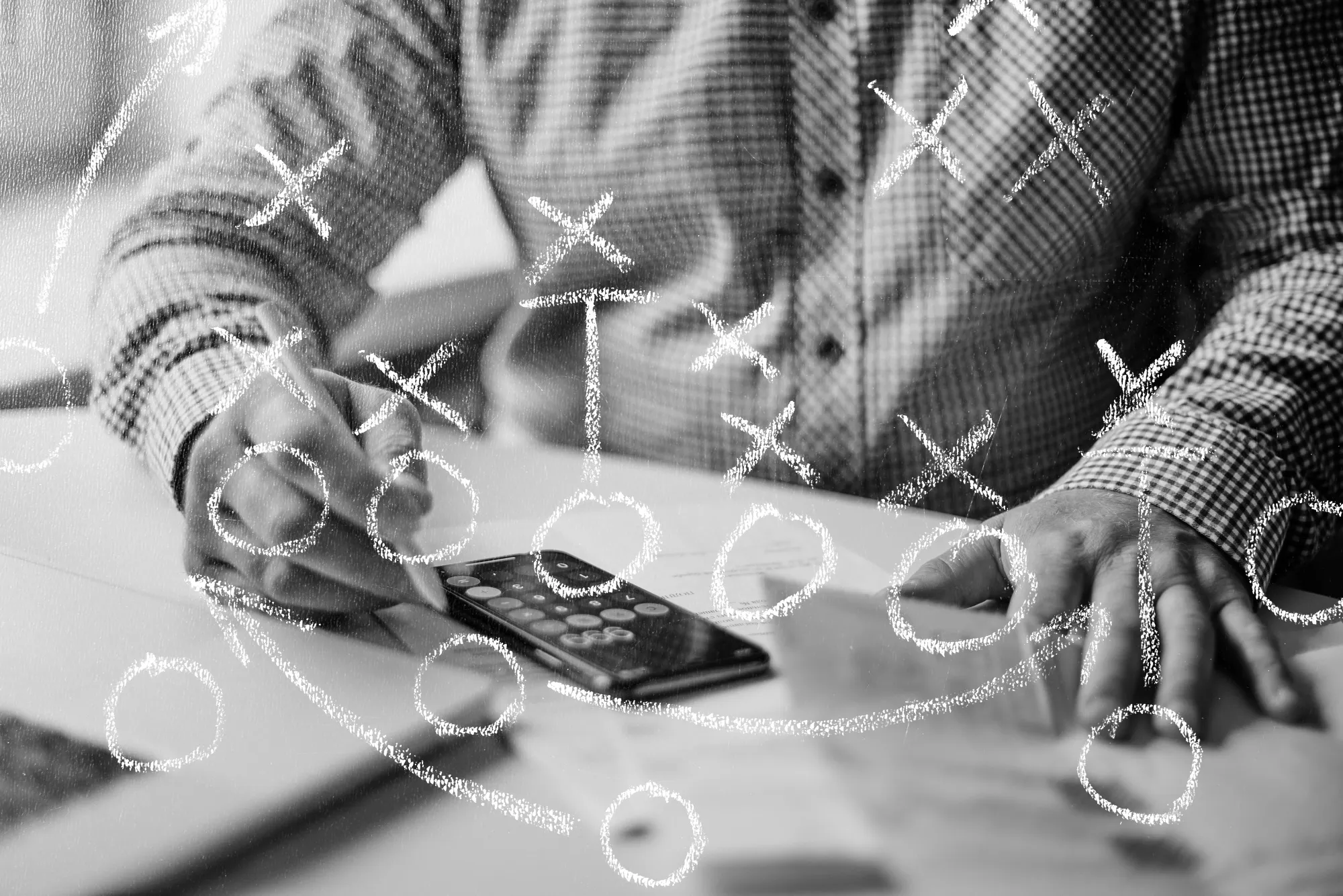 Chalk drawing of football play strategy