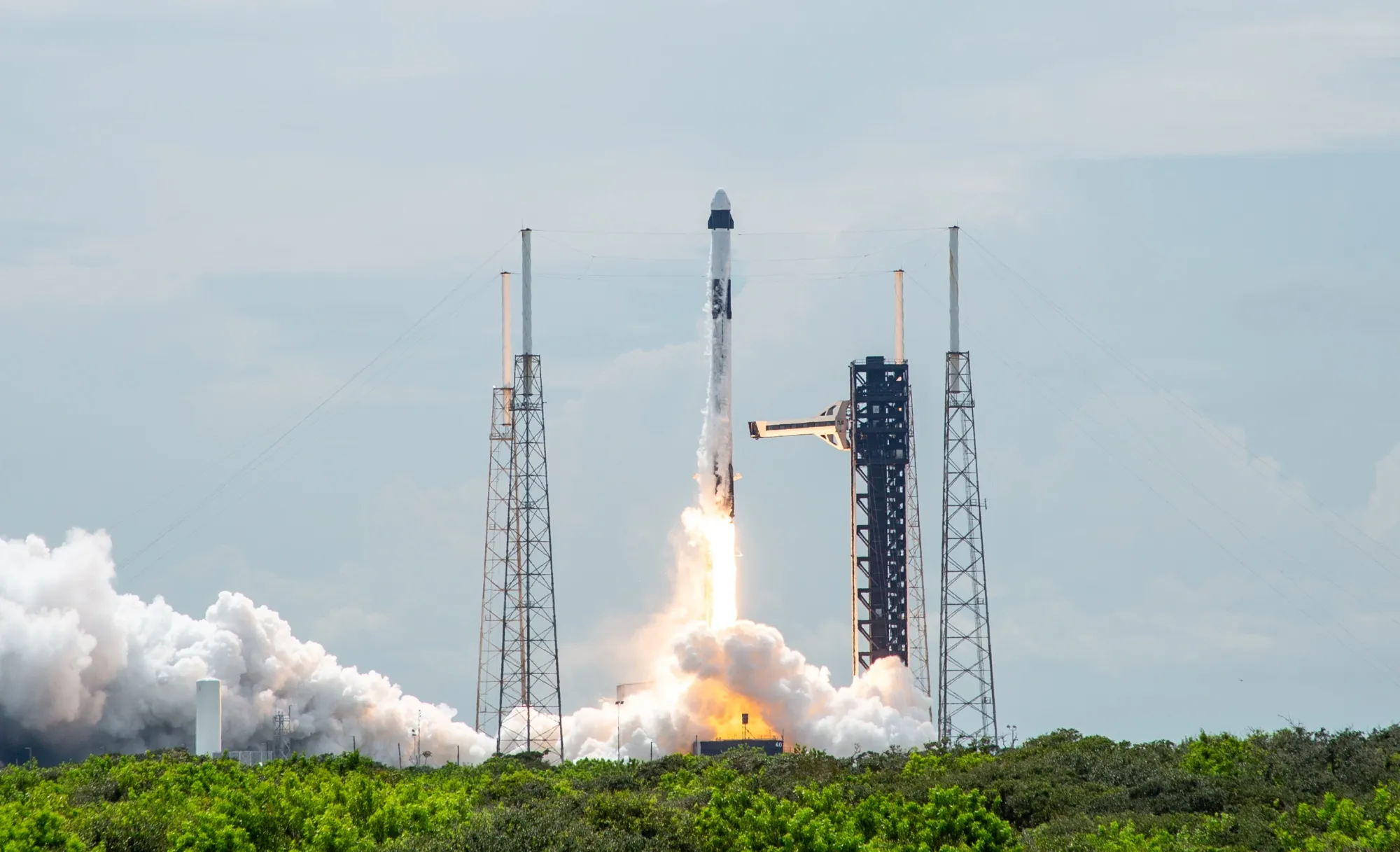 A SpaceX Falcon 9 rocket launched from Cape Canaveral Space Force Station in Florida.