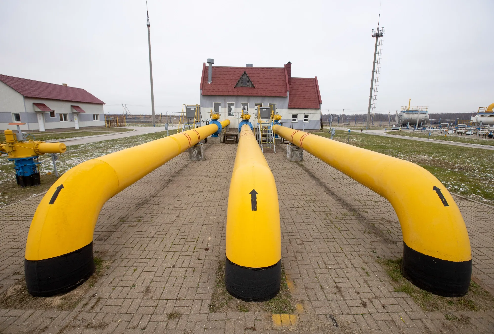 Pipework at the Kasimovskoye underground gas storage facility, operated by Gazprom PJSC, in Kasimov, Russia.&nbsp;
