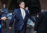 John B. Wilson leaves federal court in Boston, Mass., on Oct. 8, 2021.