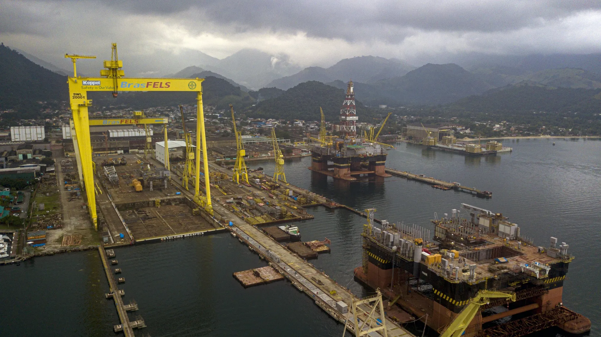 Petrobras oil rigs near Angra dos Reis, Brazil.