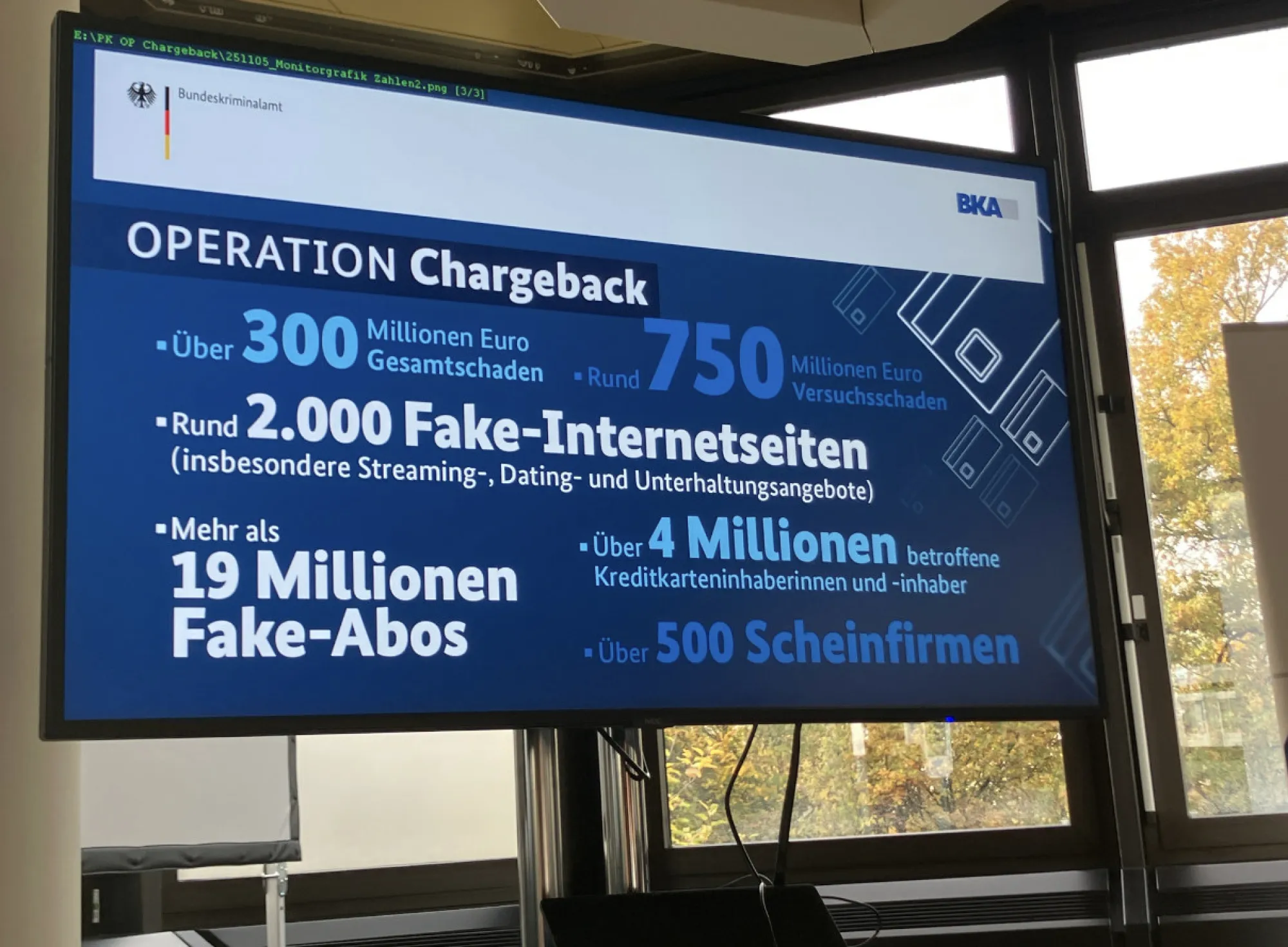 German authorities detail “Operation Chargeback” at a news conference in Wiesbaden, Germany, on Nov. 5.