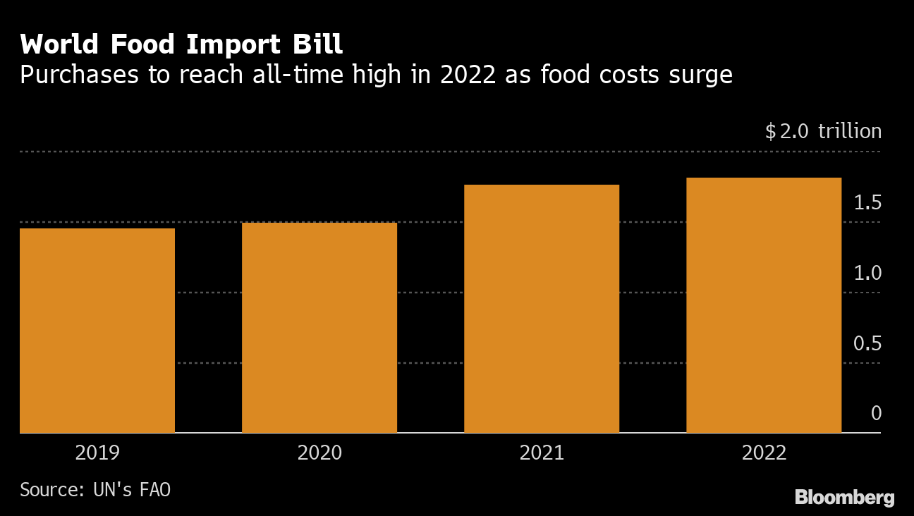 Global Food Import Bill Set for Record Taking Toll on Poorest