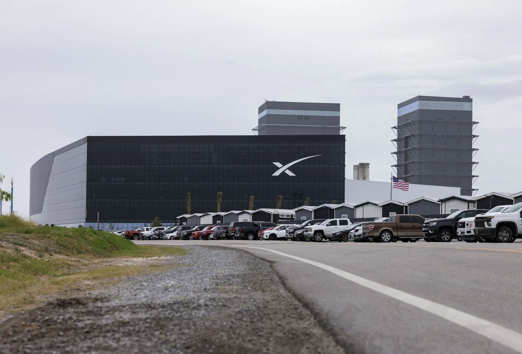 SpaceX's production facility and office building&nbsp;in Starbase, Texas.