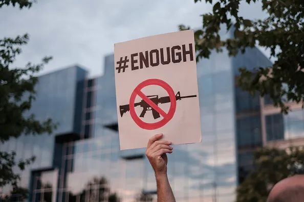 Outside NRA headquarters.