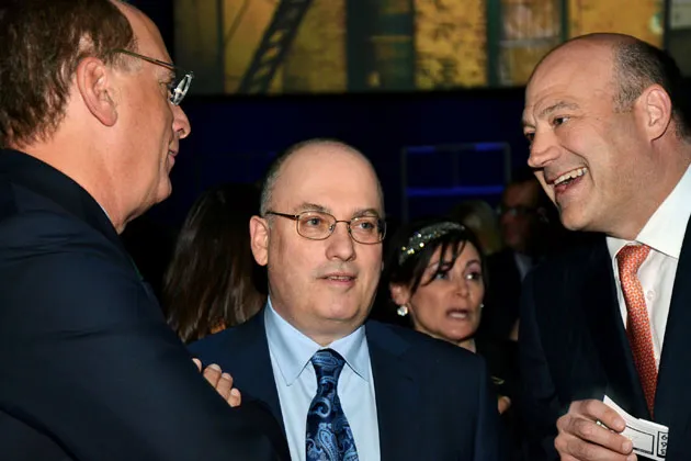 Steven Cohen, chairman and chief executive officer of SAC Capital Advisors LP, center, at a Gala even in New York