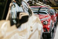Vehicles on the production line in the UK.