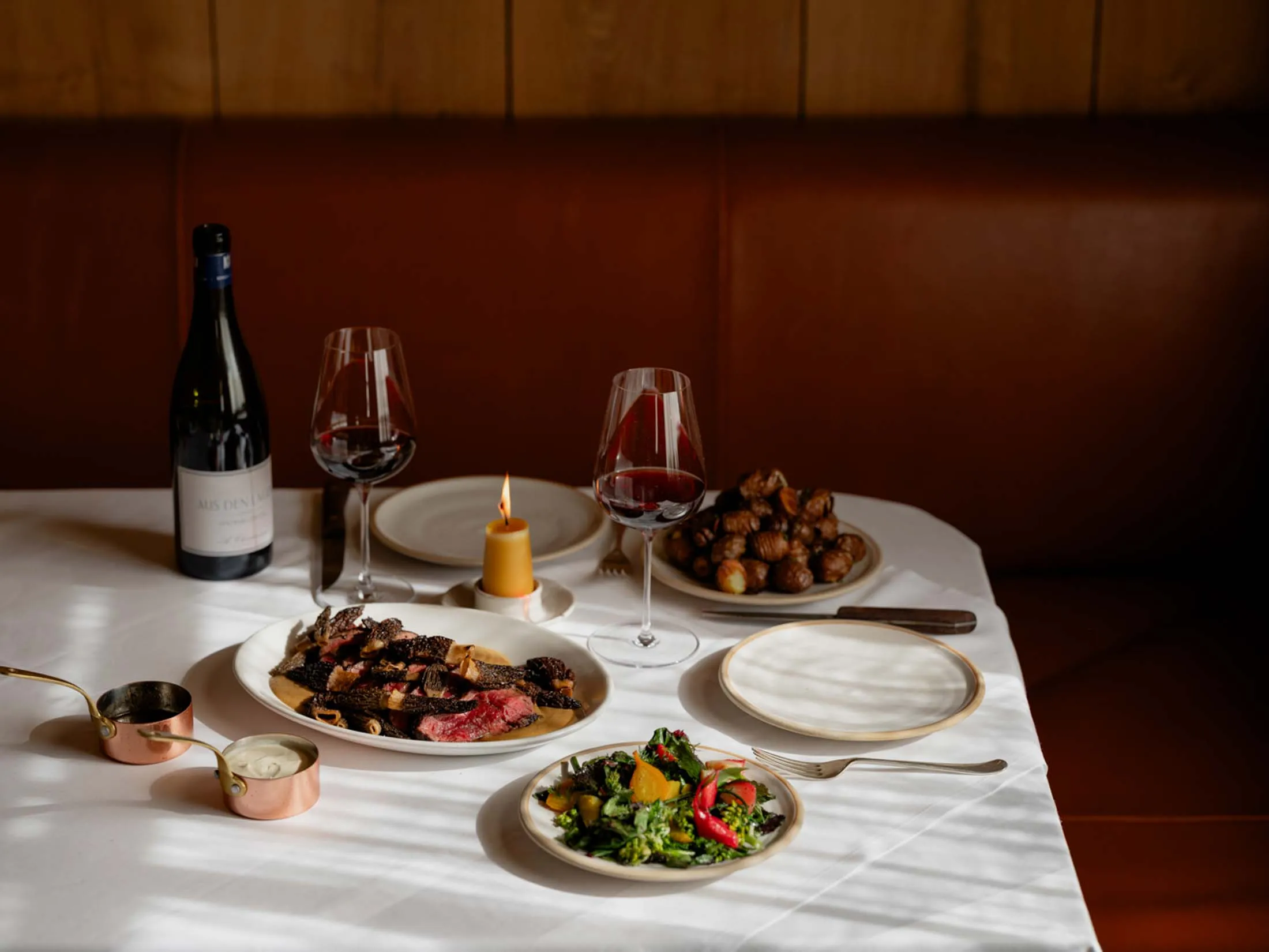 The centerpiece of&nbsp;dinner at the Fat Badger restaurant is often&nbsp;Hereford beef filet, served with morels, hasselback potatoes and&nbsp;greens.&nbsp;