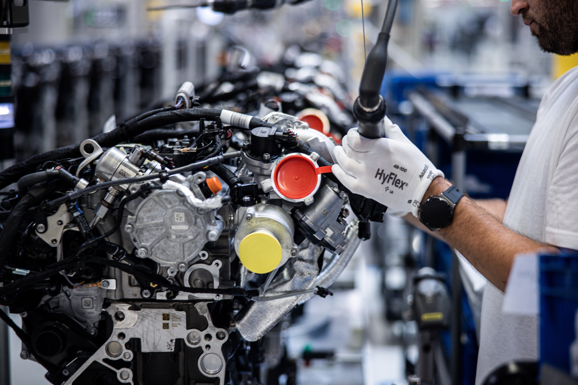 Electric engine production at an Audi AG&nbsp;plant in Gyor, Hungary.