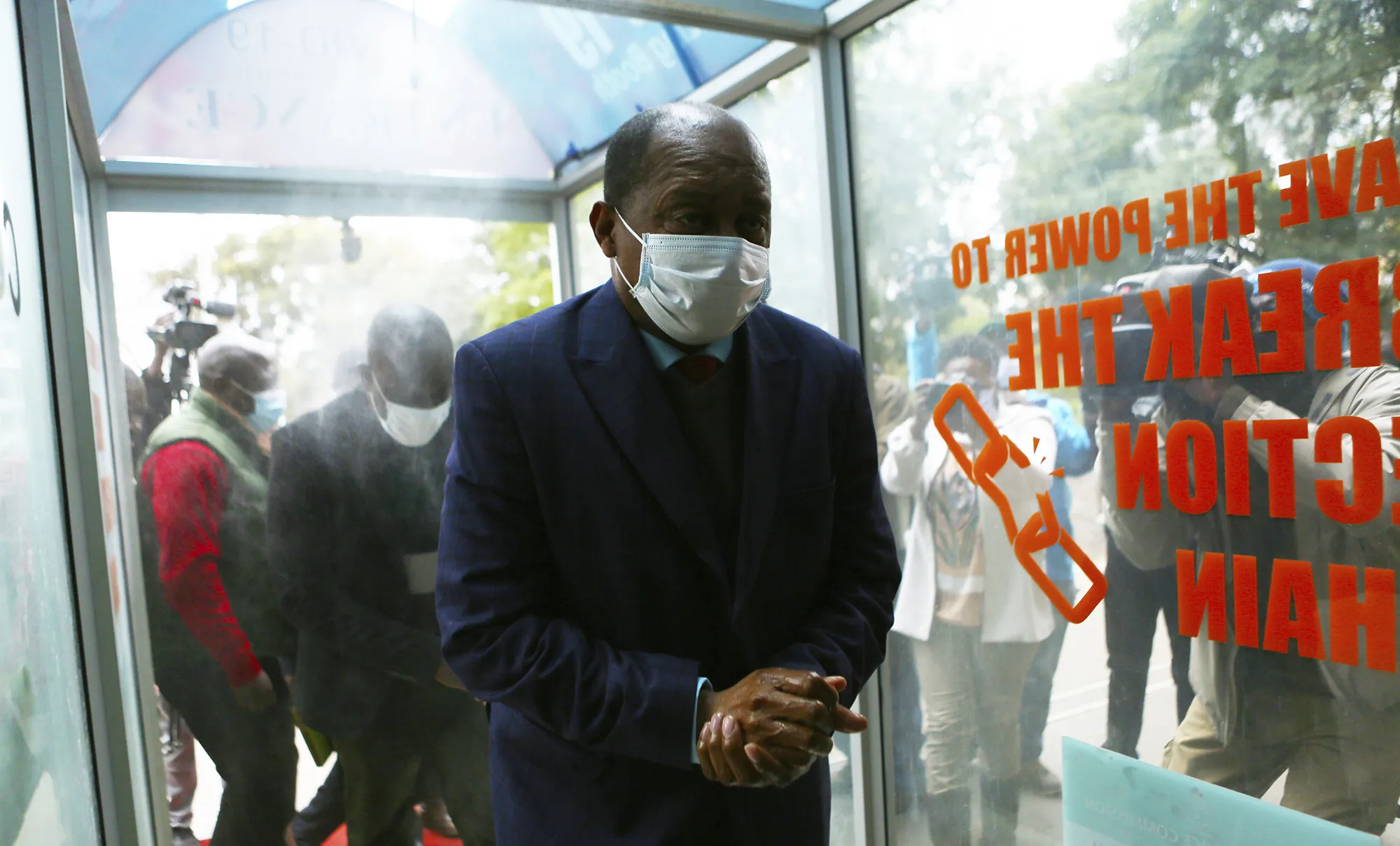 Obadiah Moyo arrives at court in Harare on June 20.