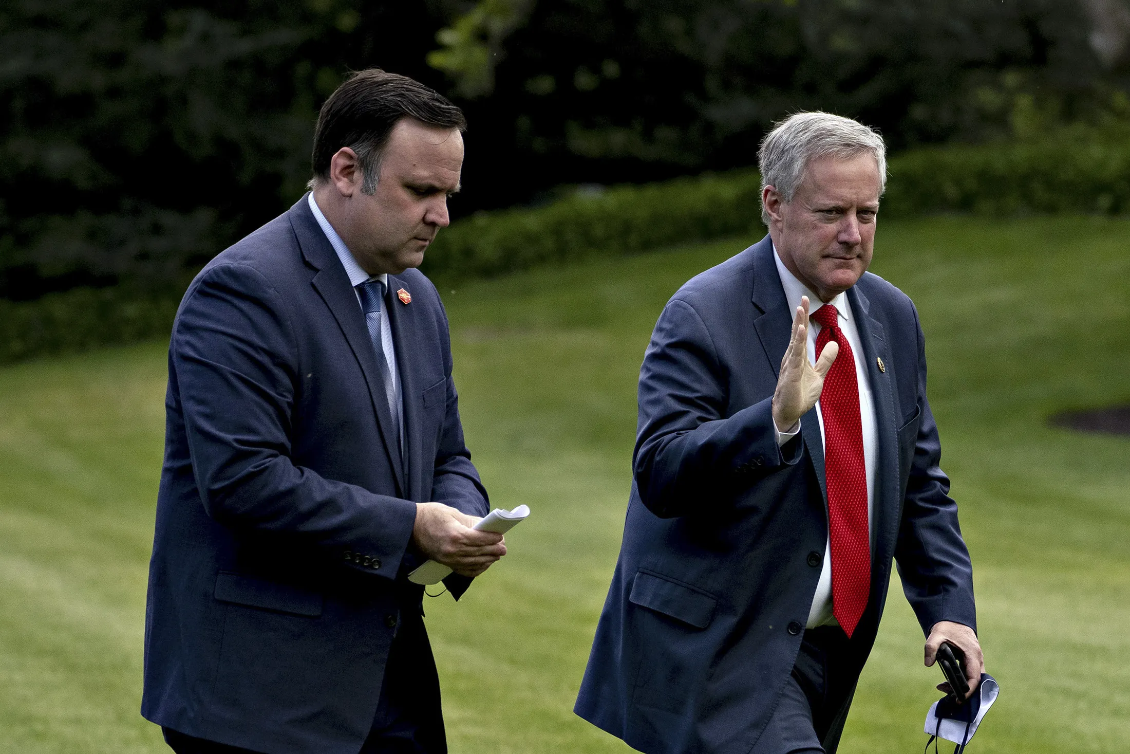 Former White House Chief of Staff&nbsp;Mark Meadows, right, and former Deputy Chief of Staff for Communications&nbsp;Dan Scavino.&nbsp;