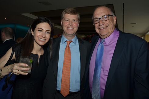 Jennifer Corwin, an executive director at Morgan Stanley, Jeff Rowbottom, a managing director at Pontifax Ltd., and Skip Grinberg, a financial planner. Photographer: Amanda Gordon/Bloomberg