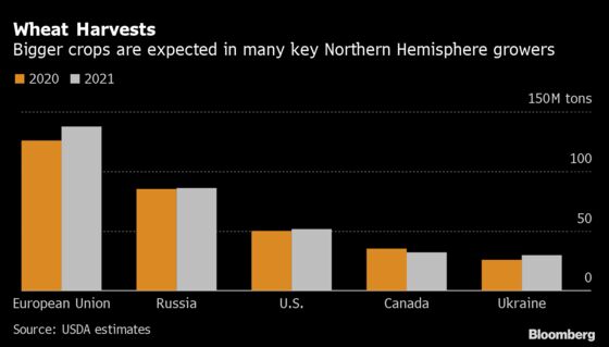 Waves of Wheat Start to Temper World Crop-Supply Worries