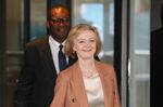 Liz Truss and Kwasi Kwarteng depart from a hotel during the Conservative Party's annual autumn conference in Birmingham, UK, on Oct. 4.