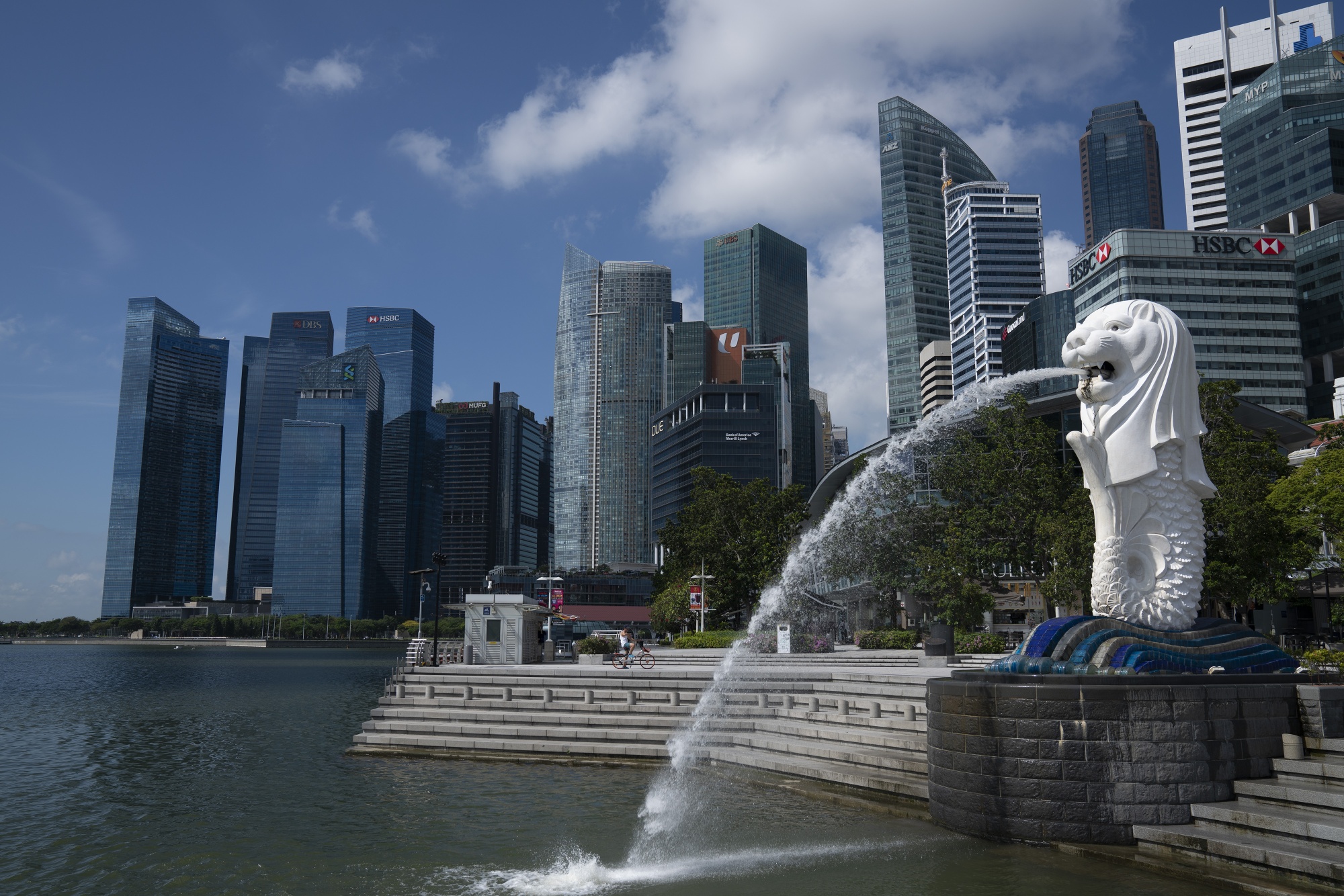 The Merlion Park waterfront in Singapore.
