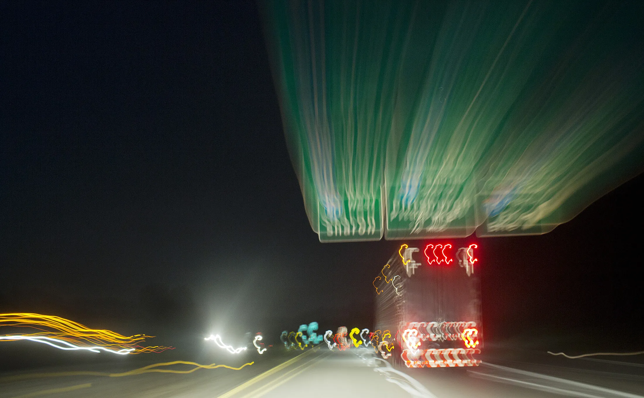 Tractor trailers from make their way along I-80 in western Pennsylvania.
