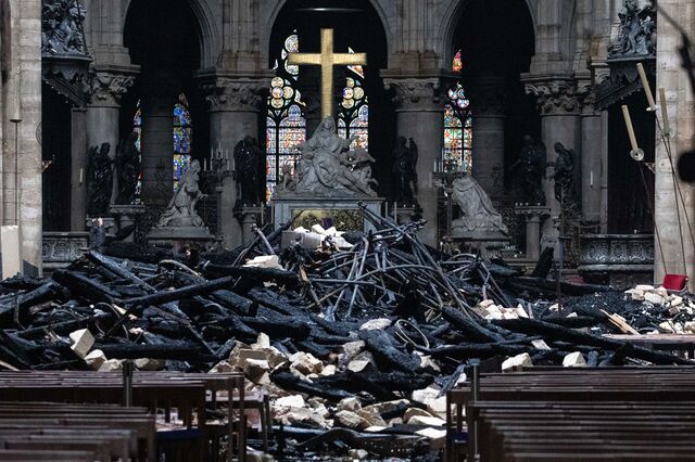 Notre-Dame's roof fell in charred pieces directly on the altar