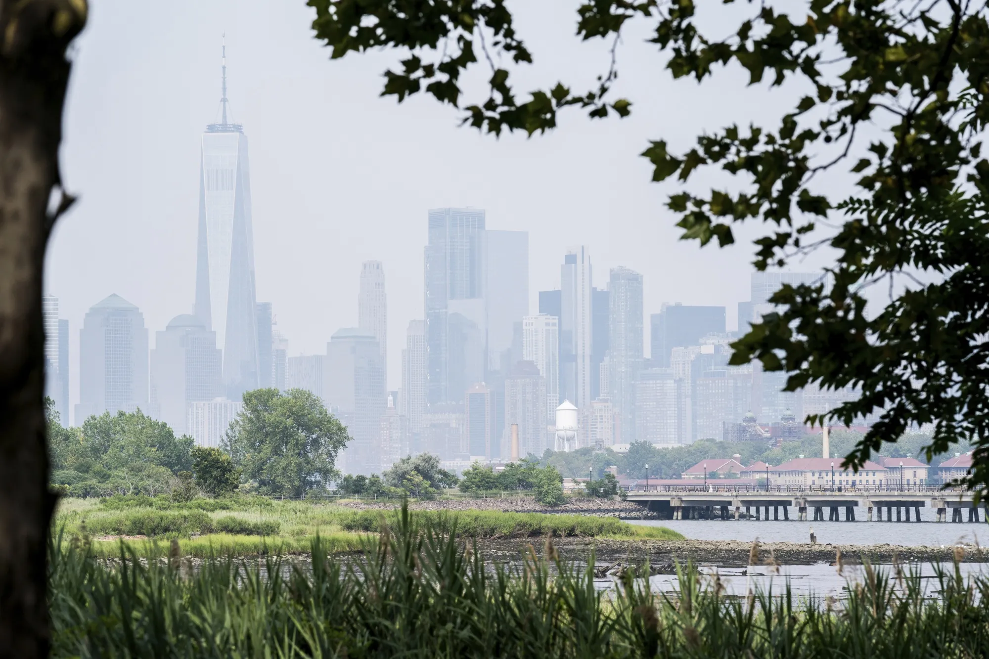 Smoke from Canadian forest-fires blankets New York City on July 26.