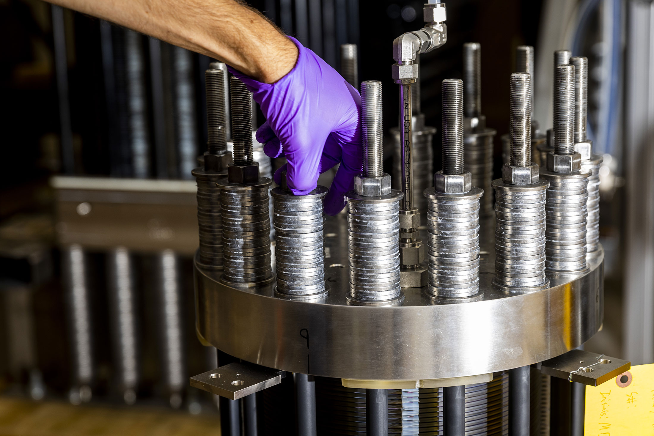 A detailed view of an electrolyzer stack at the Plug Power Electrolyzers facility in Concord, Massachusetts, U.S., on Tuesday, July 5, 2022.