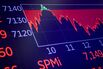 An S&P 500 chart on the floor of the New York Stock Exchange.
