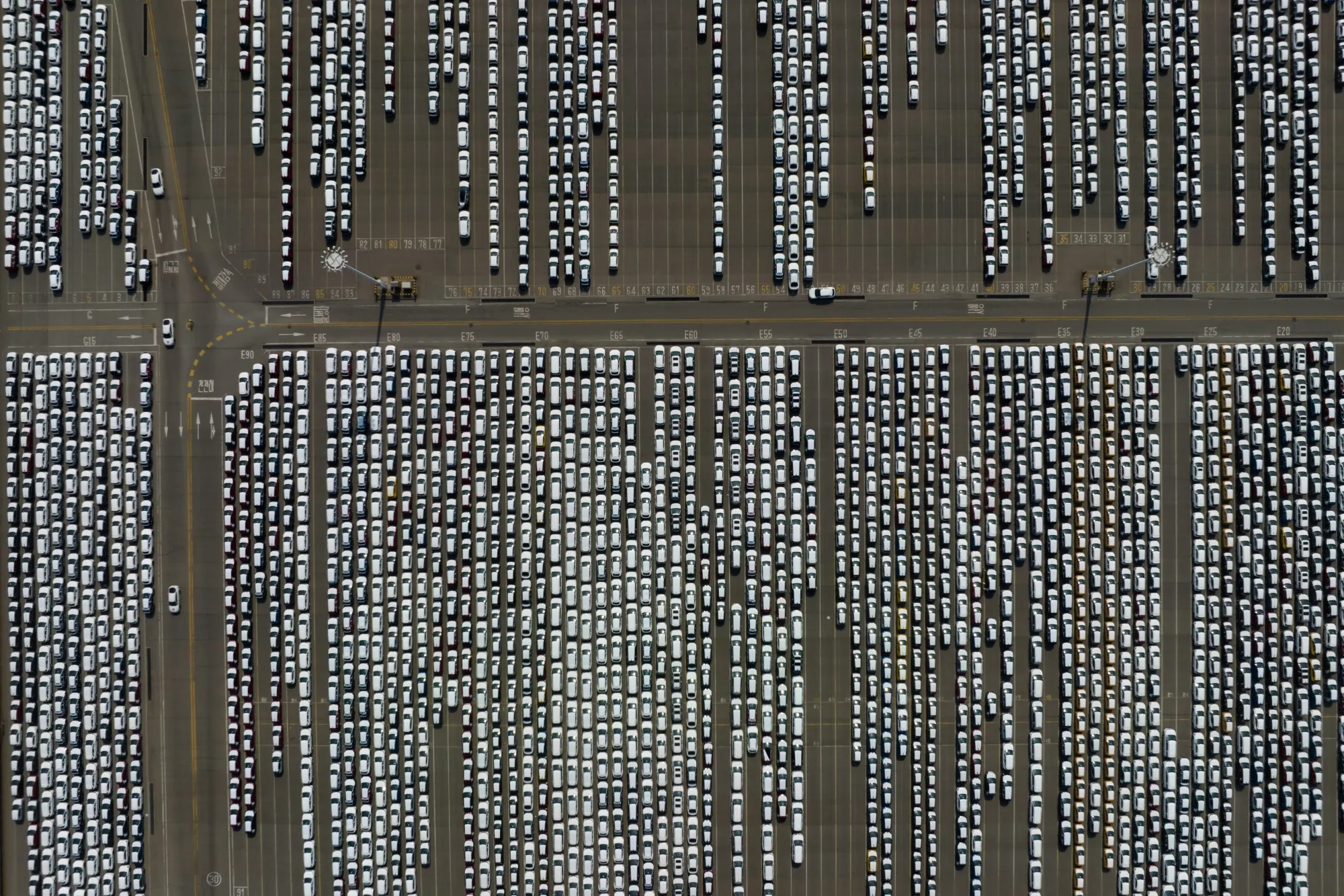 Kia vehicles bound for shipment at the port of Pyeongtaek on April 21.