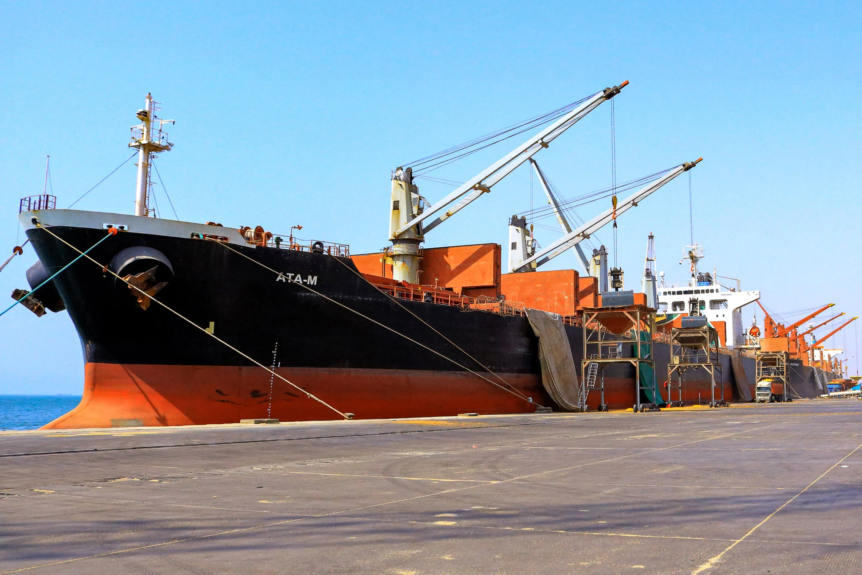 The port at Hodiedah, Yemen, in April.