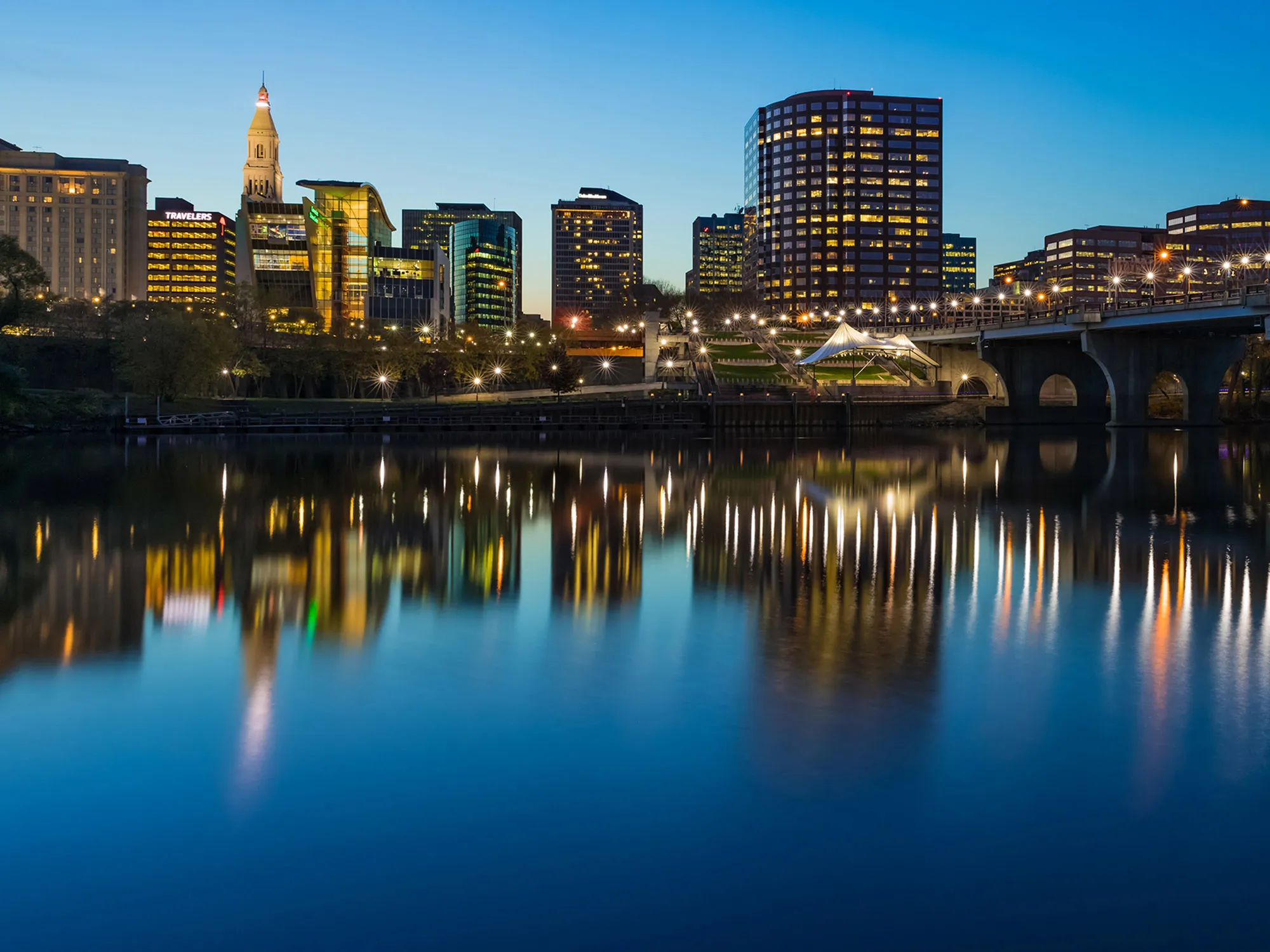 Downtown Hartford from across Connecticut River