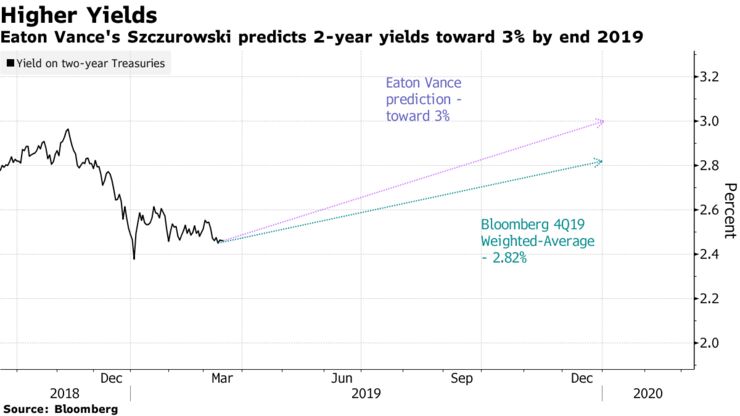 Eaton Vance's Szczurowski predicts 2-year yields toward 3% by end 2019