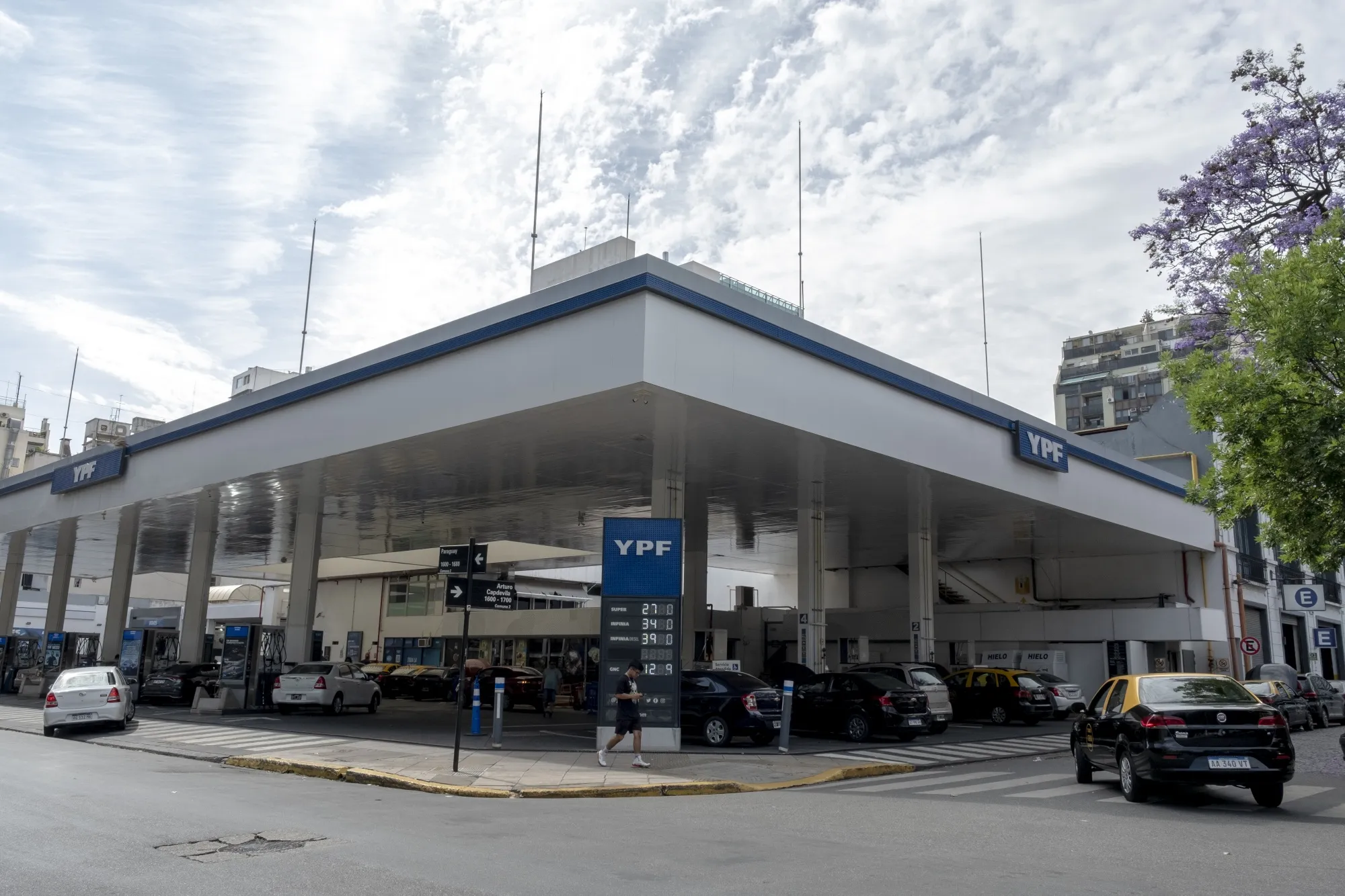 A YPF gas station in Buenos Aires.