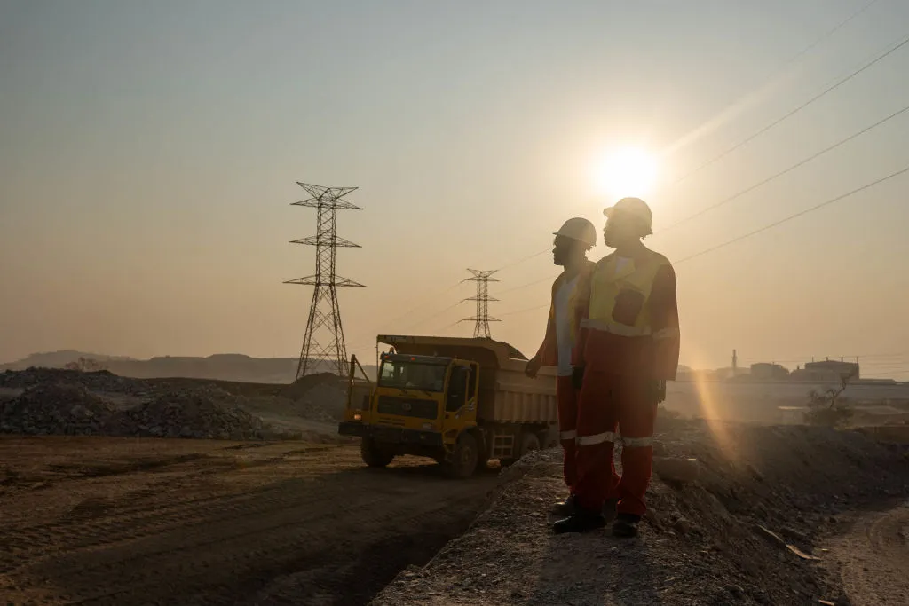 Workers direct traffic from a&nbsp;copper and cobalt mine in southeastern Democratic Republic of Congo.