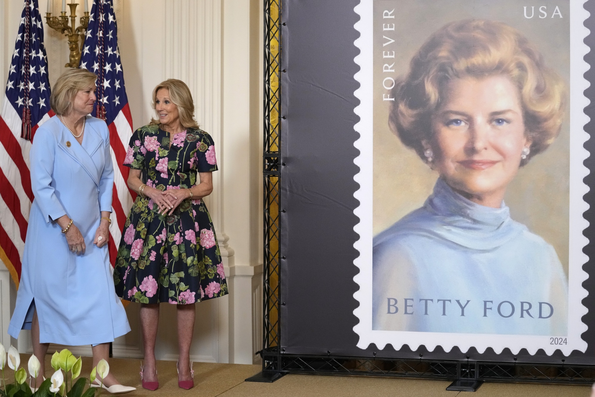 Betty Ford forever postage stamp is unveiled at the White House