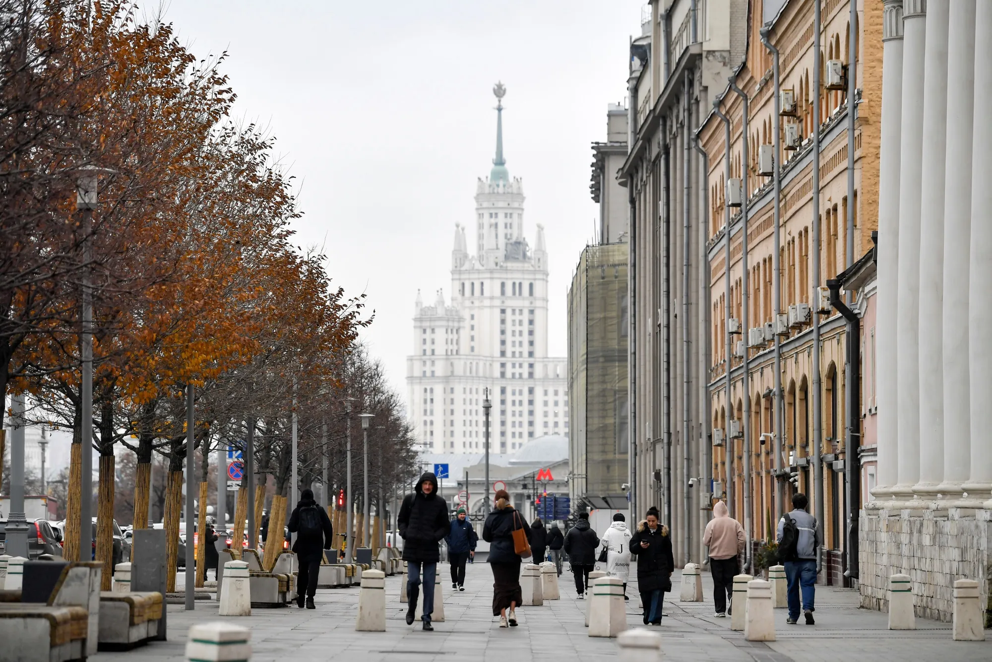 Pedestrians in Moscow, on Nov. 11.