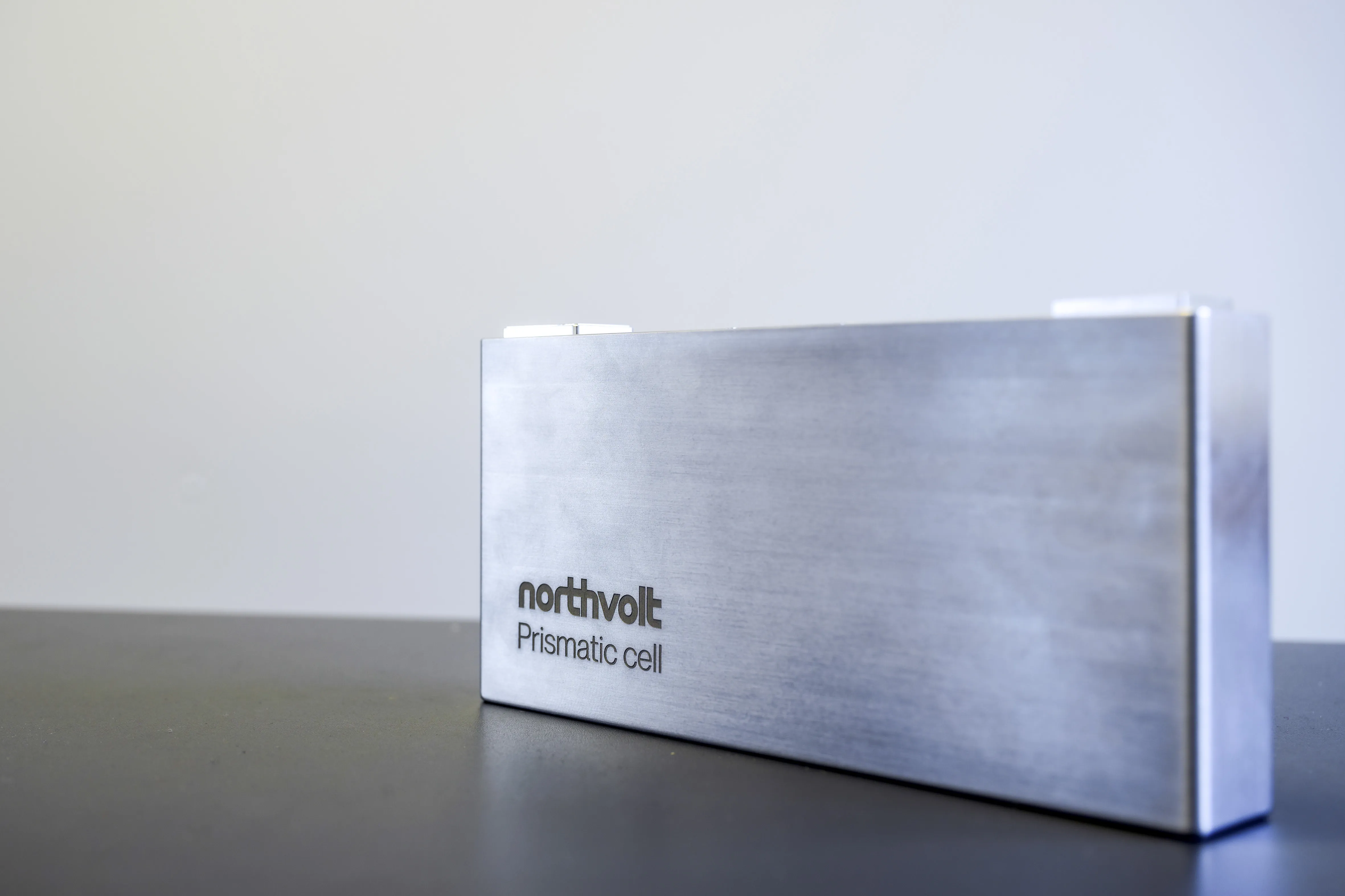 A Lithium-ion prismatic cell battery at the Northvolt plant.