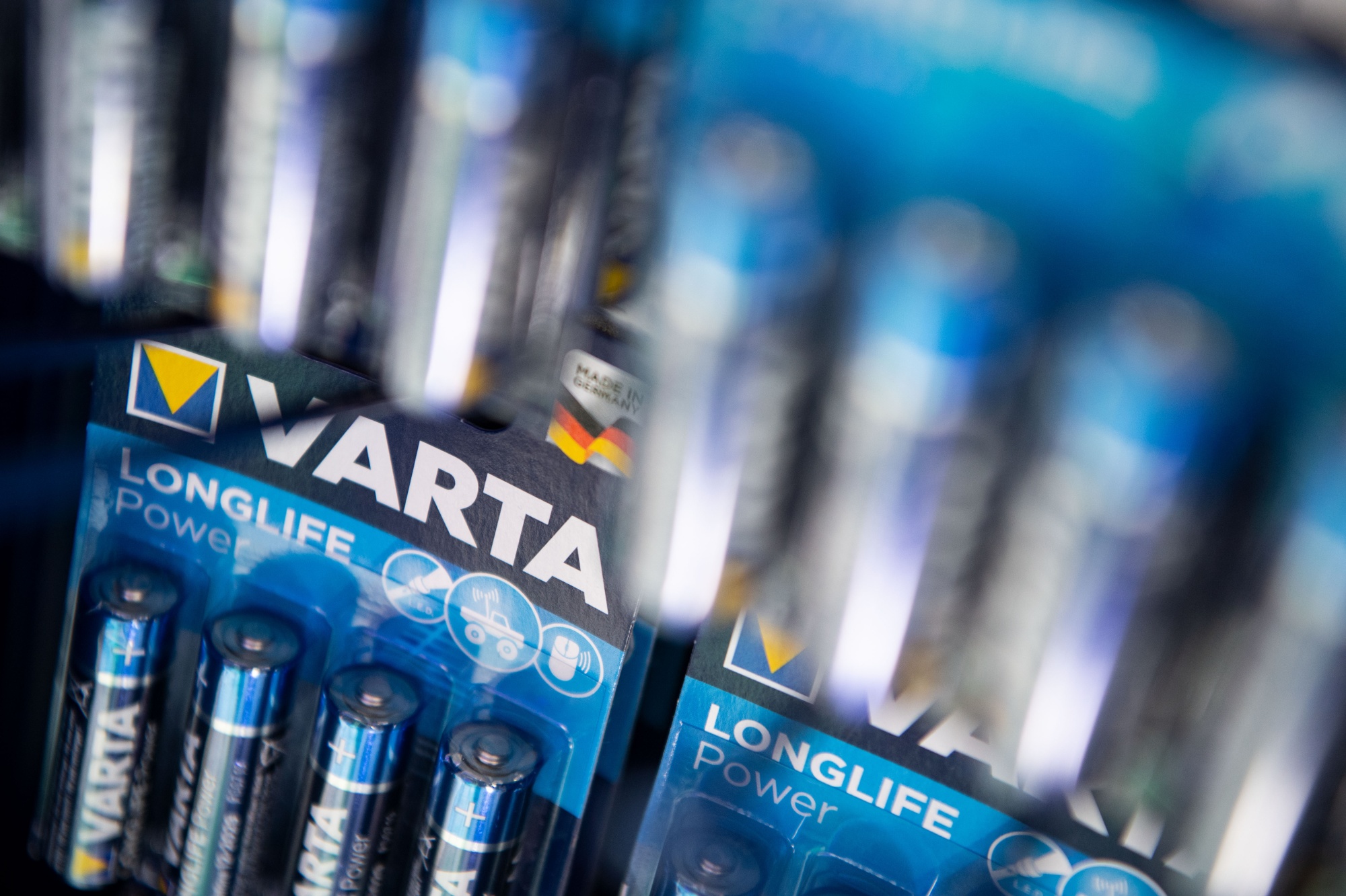 Varta lithium battery editorial stock image. Image of german